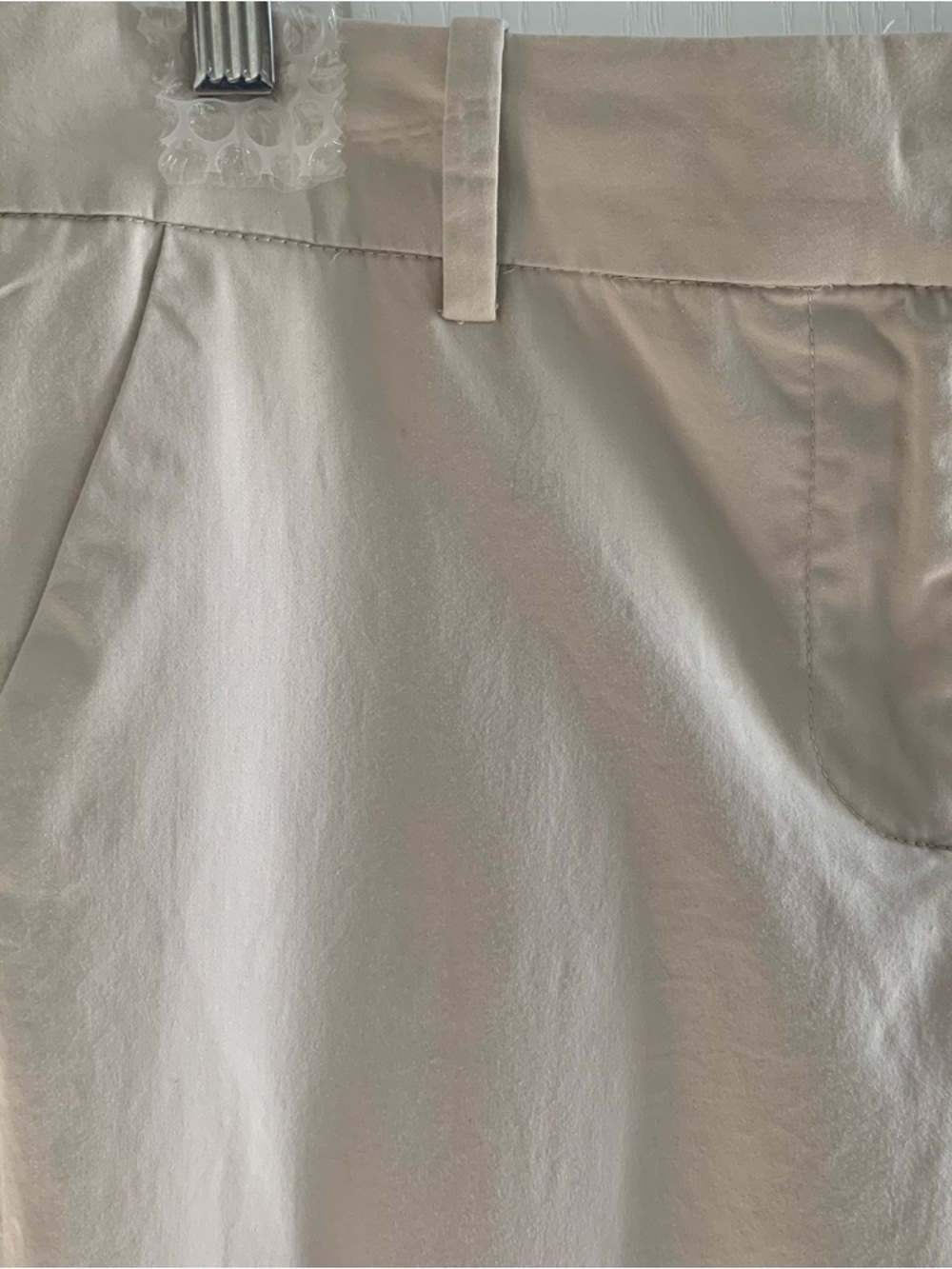 Jacob Fitted Tapered Pants Cotton Cropped Ankle Barrel Spring Summer Beige 12 - Picture 3 of 14